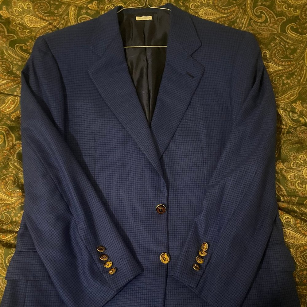 Checkered Blue Brioni Blazer